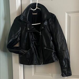T Tahari Faux Leather Moto Jacket